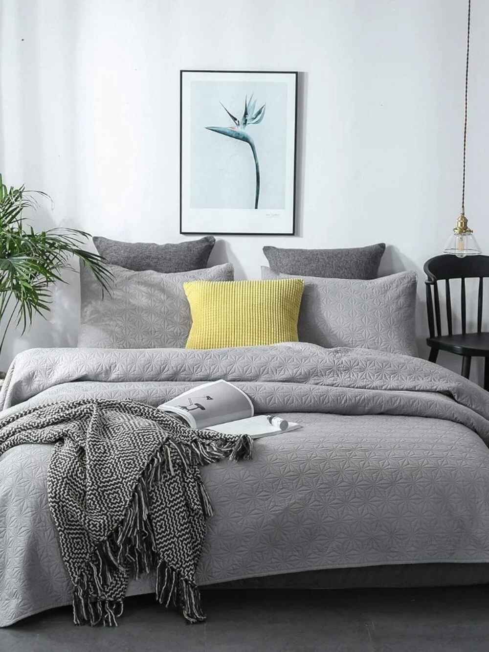 King Gray Ultra Soft Quilt Set